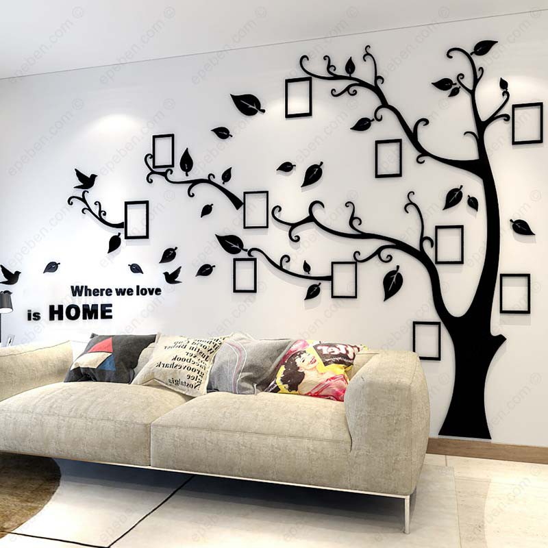 Tranh dán tường mica 3d decor khổ lớn cây ảnh kỷ niệm trang trí phòng khách, phòng làm việc, phòng họp, trường học
