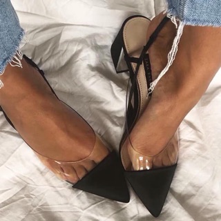 Guốc phối trong suốt zara