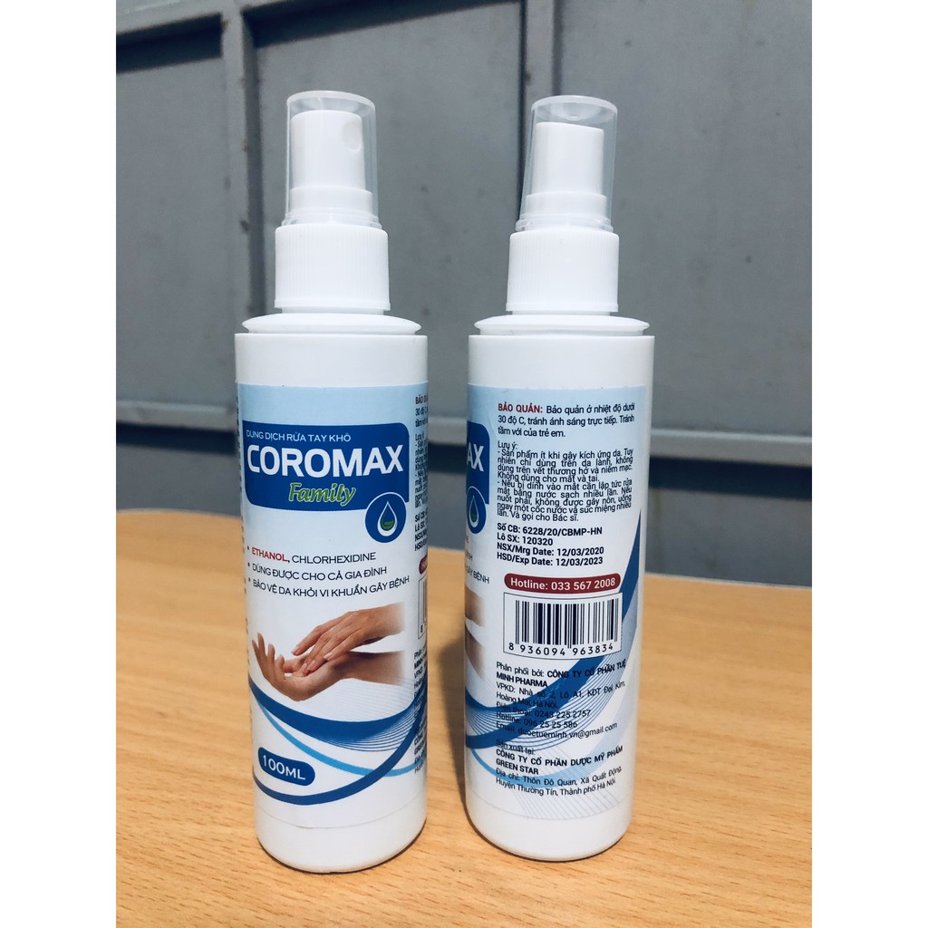 Nước Rửa Tay Khô Coromax - Tinh Dầu Tràm Gió - Dùng Cho Cả Gia Đình (100ml) | BigBuy360 - bigbuy360.vn