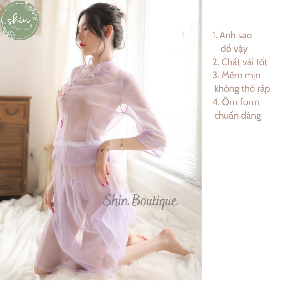 Váy ngủ cosplay sườn sám váy dài sexy gợi cảm A00028 | BigBuy360 - bigbuy360.vn