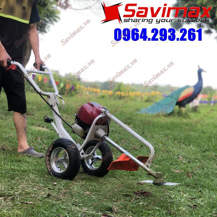 Chuyên cung cấp sỉ và lẻ Máy cắt cỏ, máy phát cỏ đẩy tay loại cải tiến có bánh xe đẩy GX35 chạy xăng 4 thì