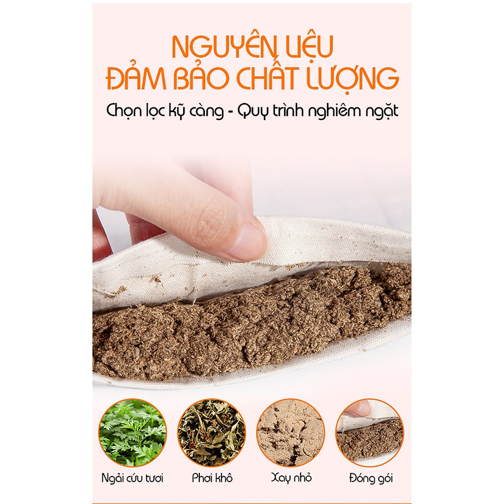 Đai lưng bụng ngải cứu - Đai chườm nóng bằng điện, ruột bằng ngải cứu khô và các loại thảo dược khác - Hỗ trợ giảm đau