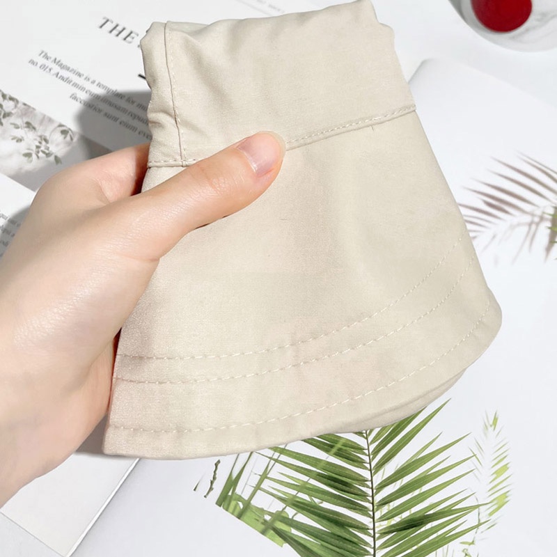 Nón Tai Bèo Vành Rộng Chống Nắng Mùa Hè Màu Trơn Có Dây Rút Gấp Được Cho Nữ / Phụ Nữ