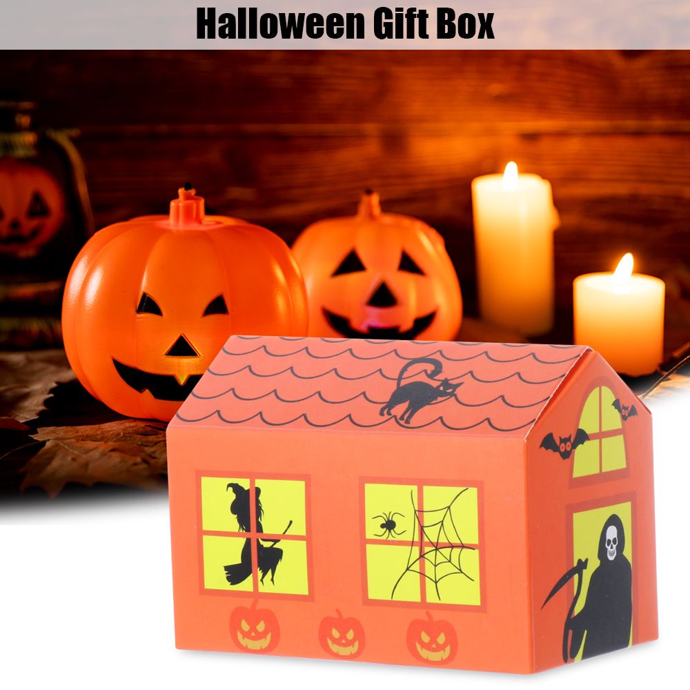 ROW 1/5Pcs New Cookie Package Home Decor Folding Halloween Candy Box Halloween Party Decoration DIY Gift Box Party Supplies Snack Food Packing