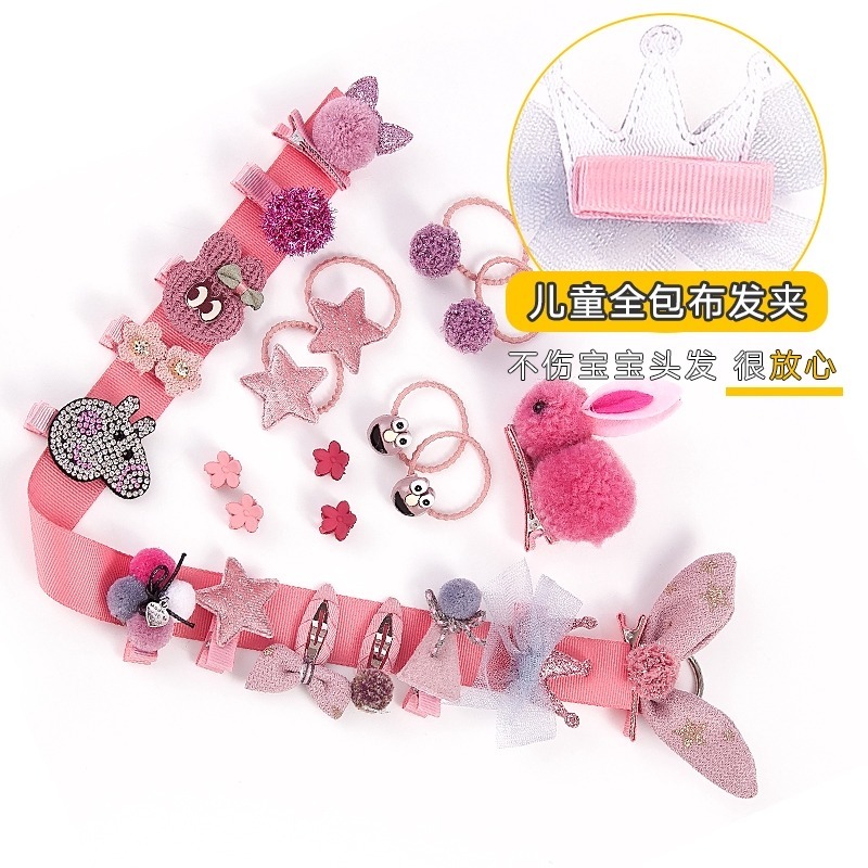 Set 18 Dây Cột Tóc Nơ Dễ Thương Cho Bé Gái