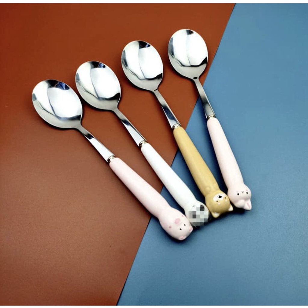 Thìa INOX 304 Cao Cấp Hình Thú Ngô Nghĩnh Cho Bé
