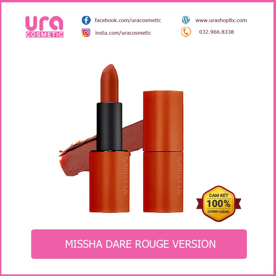 [Hàng chính hãng  ]Son Lì MISSHA Dare Rouge Version 2 3.5g