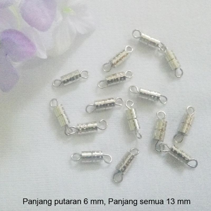 Set 50 Móc Xoay Màu Bạc 6-13 mm Dùng Để Làm Đồ Trang Sức / Dây Chuyền 25 Hoặc 50 Cái