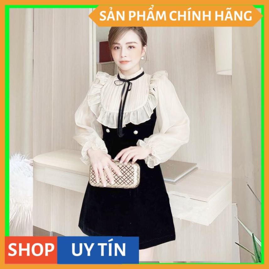 Đầm tiểu thư tay dài xinh yêu đi tiệc cưới, đi cà phê đi chơi siêu dễ thương sang trọng - Thời Trang VADA - V3 | BigBuy360 - bigbuy360.vn