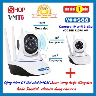[ Camera Siêu Nét ] Camera IP Yoosee 3 râu chính hãng - 1M / 720P - Bảo hành 12 tháng !