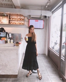 Đầm maxi ống tầng