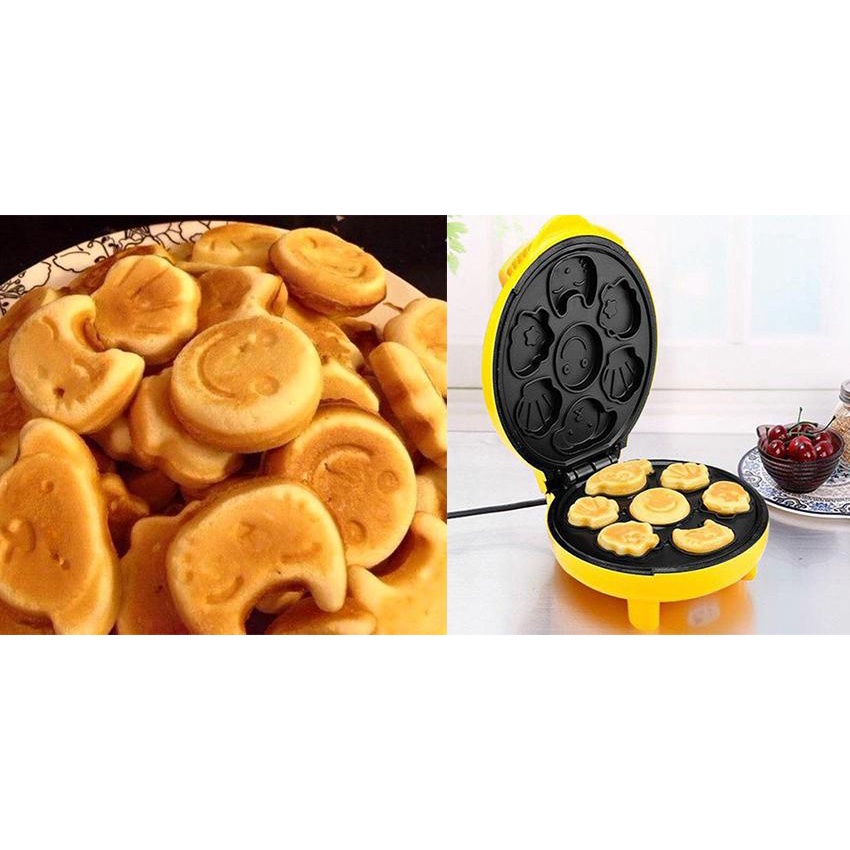 Máy làm bánh tại nhà nhỏ gọn hình thú gồm 7 khuôn chống dính tiện lợi