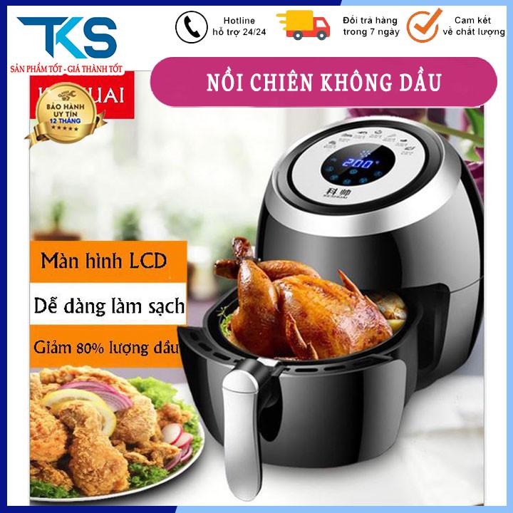 Nồi chiên không dầu BOVANA 4,5l-5,5l BH 12 tháng, công nghệ mới an toàn cho mọi gia đình, nồi chiên gà, nồi chiên khoai