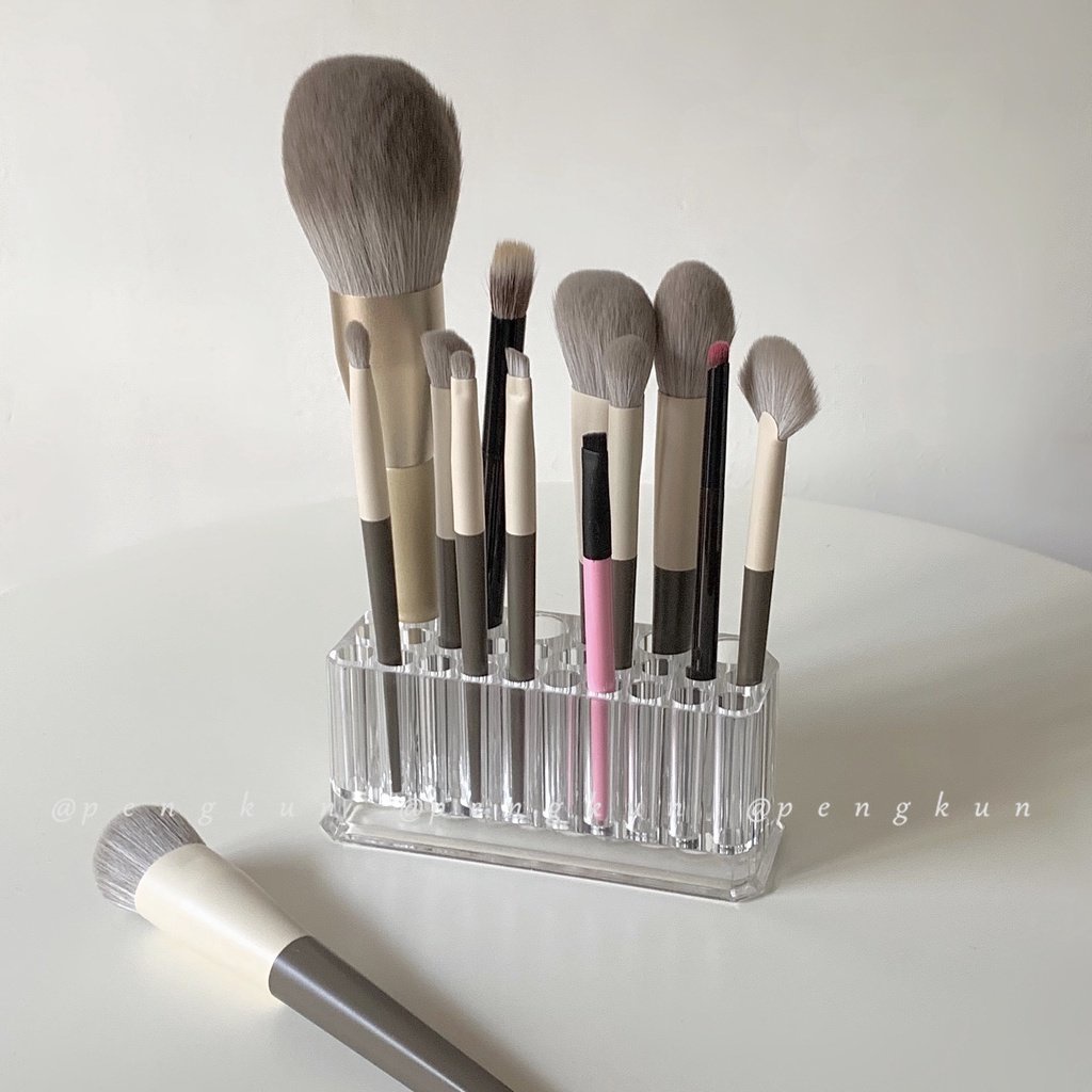 Hộp Acrylic Trong Suốt 26 Lỗ Đựng Cọ Trang Điểm Tiện Dụng