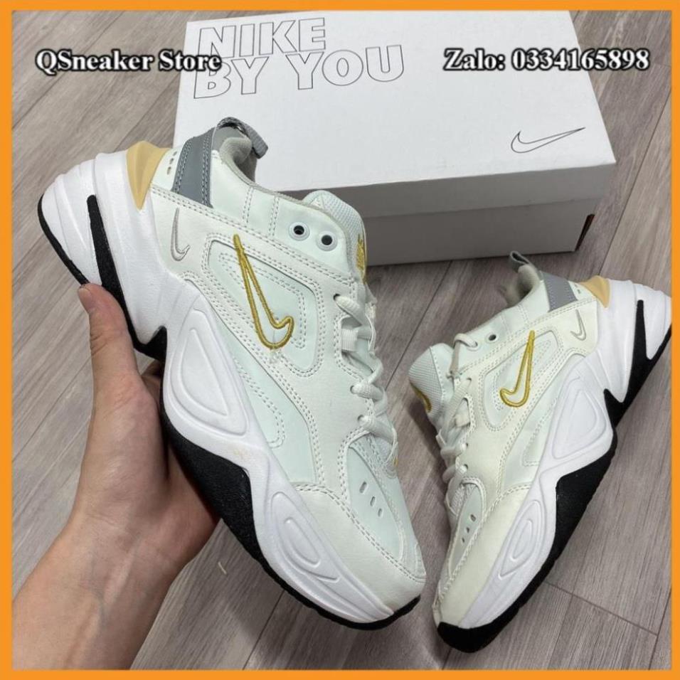 Giày Sneaker M2K Trắng Vàng Nam Nữ Tăng Chiều Cao Cực Tốt, Vải Dày Dặn Hàng Đẹp Fullbox Kèm Box Bảo Vệ . ' ' . II