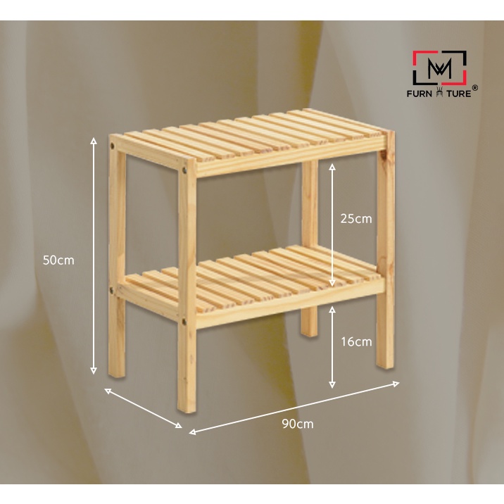 Kệ dép trang trí đa năng size 50x26x50 cm gỗ thông nhập khẩu MW FURNITURE