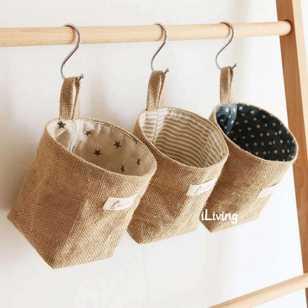 Túi Vải Treo Tường Đựng Đồ Dùng Phong Cách Nhật Bản Tiện Dụng