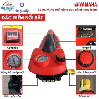 Máy rửa xe mini, Máy rửa xe cao áp YAMAHA 2800W SA889 - Có nút chỉnh áp suất + van xả khí [BH 24 THÁNG ]