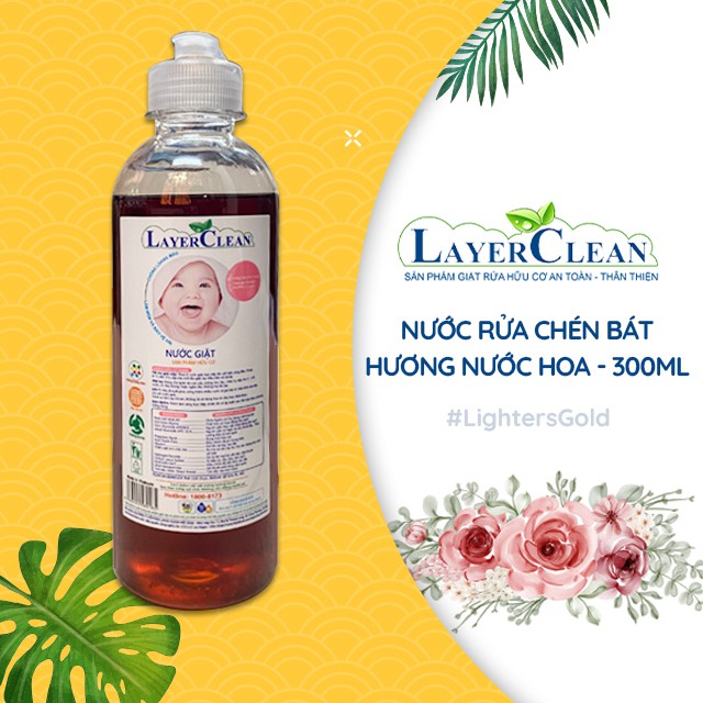 { TIN DÙNG } Nước Giặt Hữu Cơ Layer Clean Hương Nước Hoa Chai 300ML Thân Thiện Với Môi Trường An Toàn Cho Da Bé