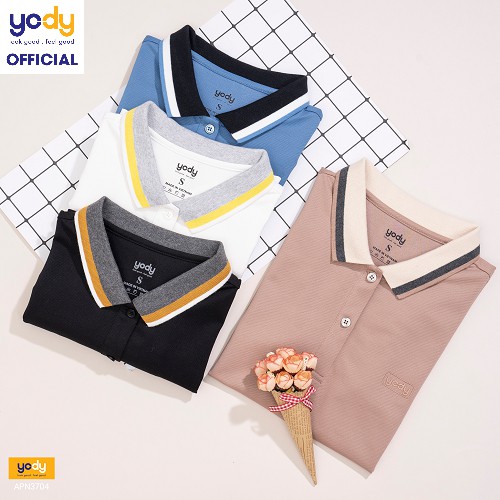 [Mã WABRYD121 giảm 10% tối đa 30k đơn 99k] Áo Polo Yody nữ mắt chim phối bo 01 chất liệu Cotton mềm mại APN3704