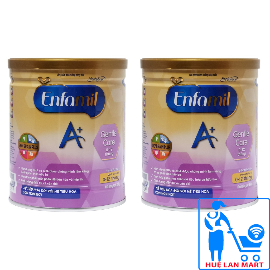Combo 2 Hộp Sữa Bột Mead Johnson Enfamil A+ Gentle Care 1 - 350g (dễ tiêu hóa đối với hệ tiêu hóa non nớt)