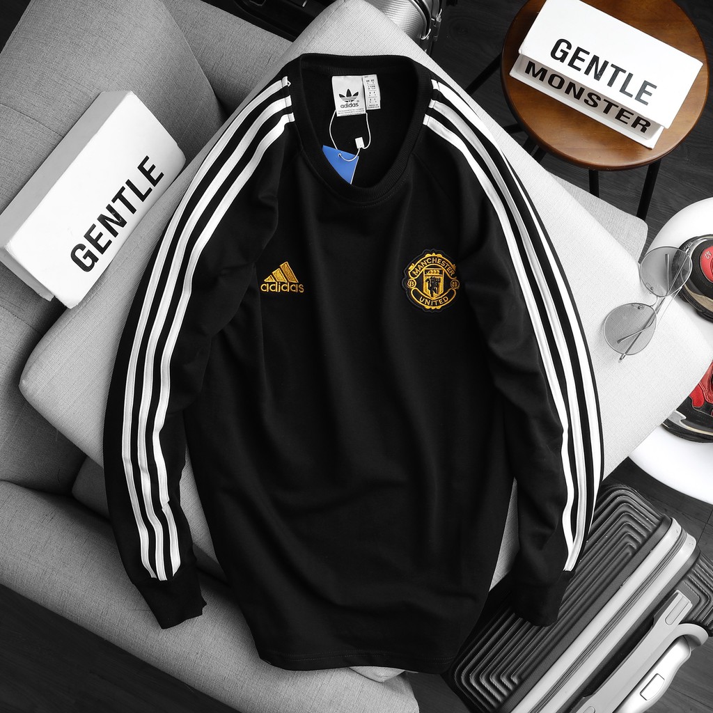 [SW169] Áo Sweater Das M.U XK Sọc Trắng Logo Vàng