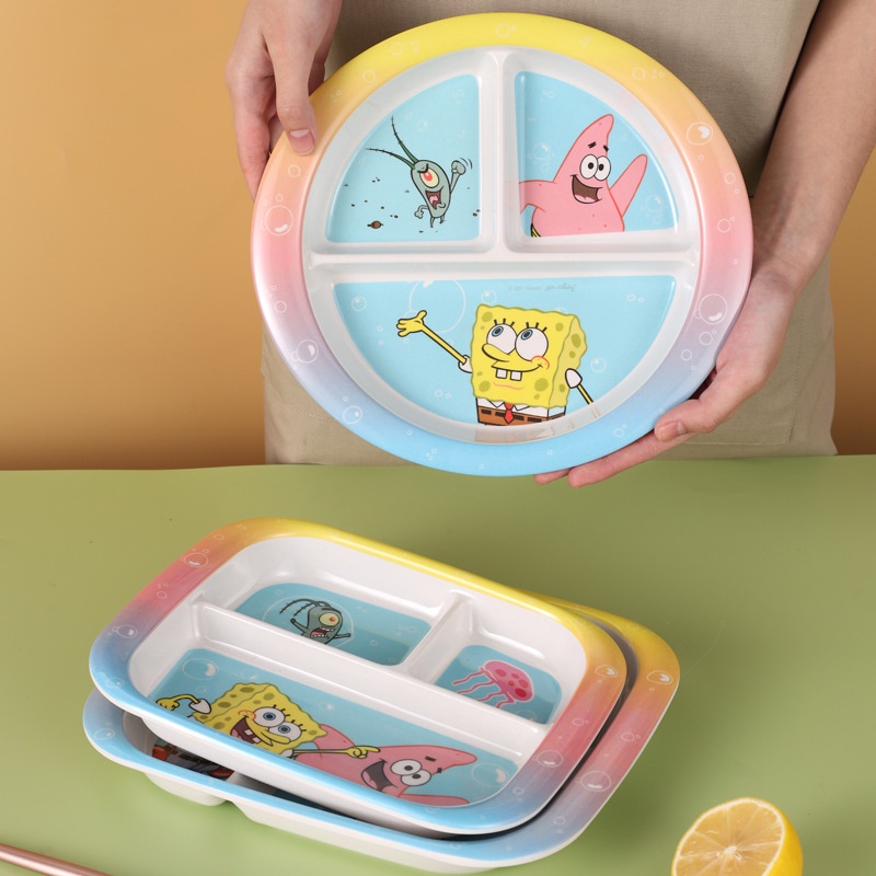 Khay Đựng Thức Ăn Bằng Sợi Tre Họa Tiết Hoạt Hình Dễ Thương Cho Bé