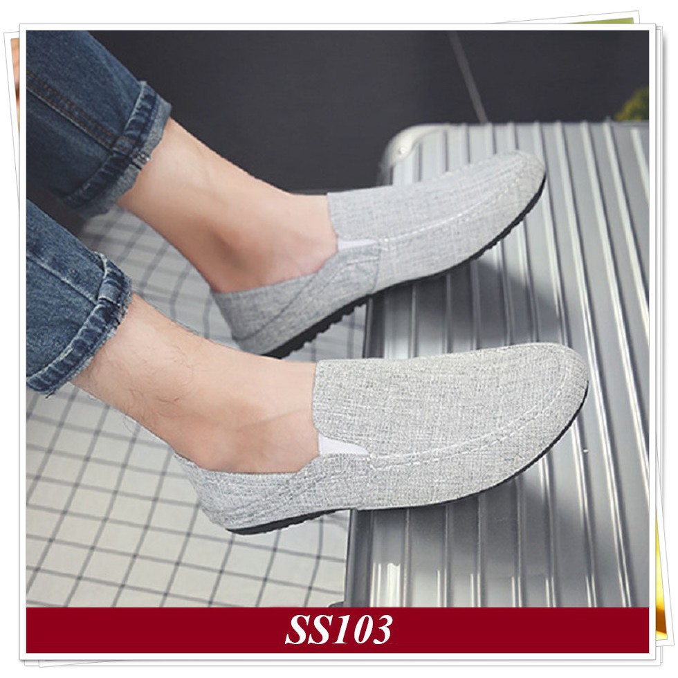 [ SIÊU RẺ ] Giày Lười Vải Nam Hàn Quốc Màu Xám Nhạt (SS103) [ Shop Yêu Thich ] | BigBuy360 - bigbuy360.vn
