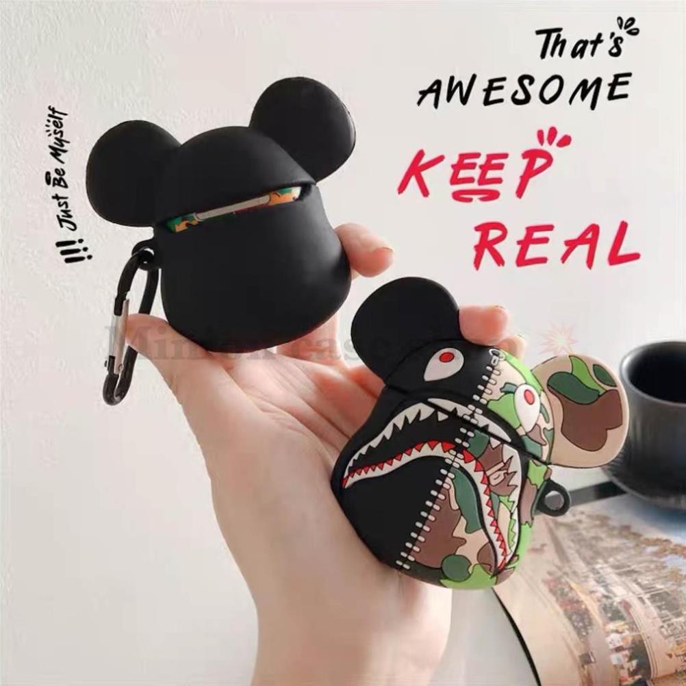 Case Airpods 1/2 Inpods - Vỏ Bao Đựng Bảo Vệ Ốp Tai Nghe, Sillicone Dẻo Chống Bám Bẩn Gấu Bearbrick -LuvCase