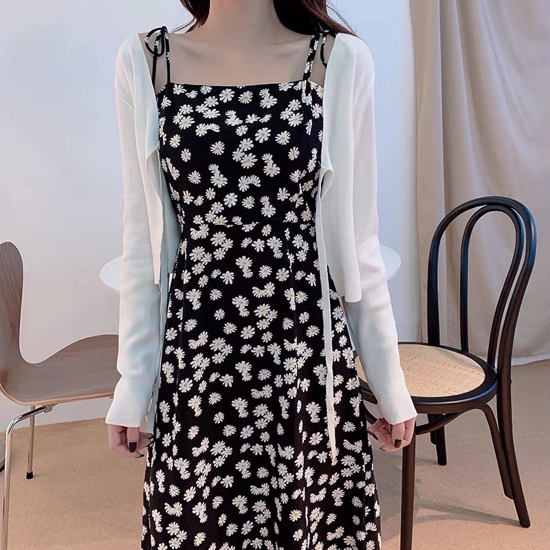 Đầm hoa cúc hai dây Hạ cánh nơi anh