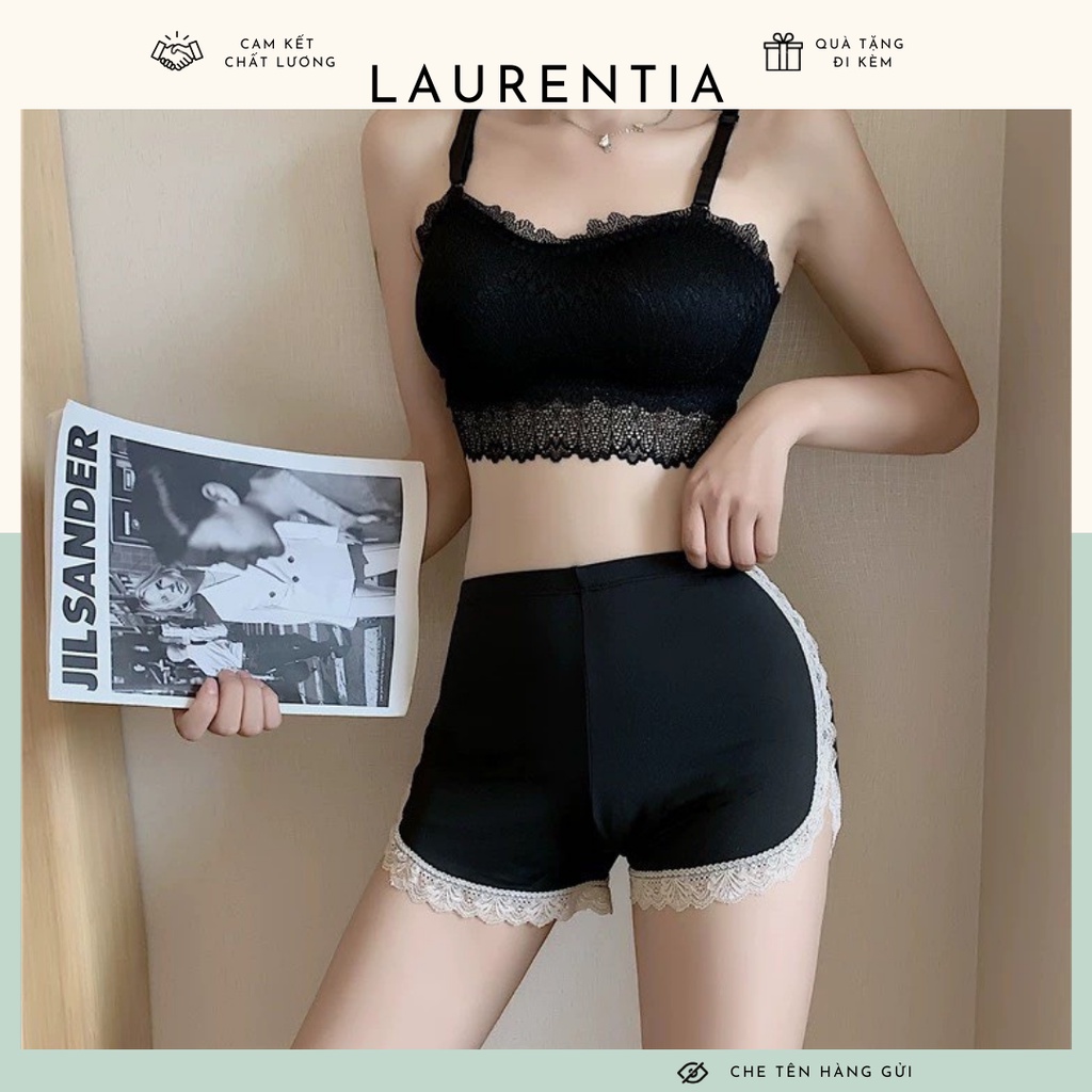 Quần đùi mặc váy viền ren chất thun mềm, quần đùi ngủ viền ren co giãn 4 chiều cao cấp sexy QV025