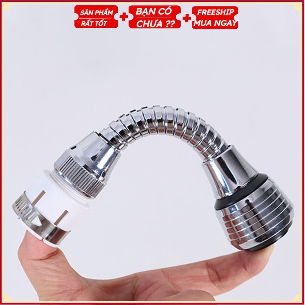 Đầu Vòi Rửa INOX V9 Kiểu DÀI - Điều Hướng 360 Độ - 2 Chế Độ Nước
