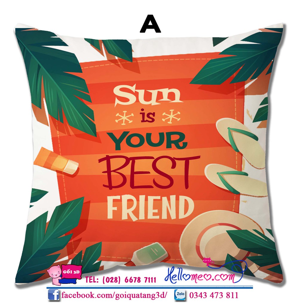 Bao Gối Ôm Trang Trí, Bọc Gối Tựa Phòng Khách Đẹp Tại Shoppe 45 x 45cm Mẫu Mùa Hè
