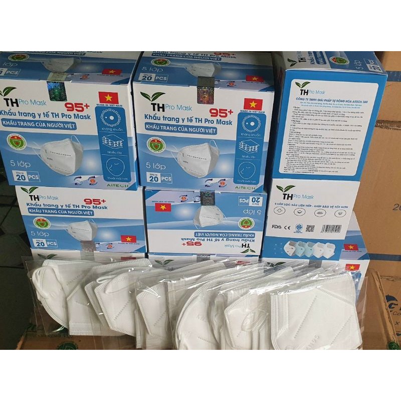 Khẩu trang TH Pro mask N95+ 5 lớp KHÔNG van (1 hộp 20 cái) | BigBuy360 - bigbuy360.vn