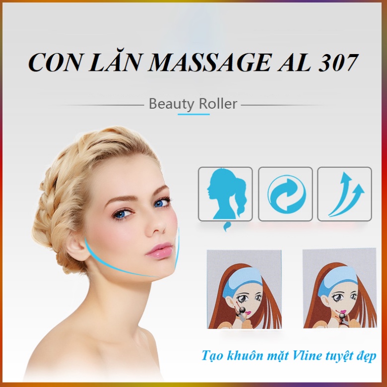 CON LĂN MASSAGE MẶT VÀ TẠO CẰM Vline 3D AL - 307