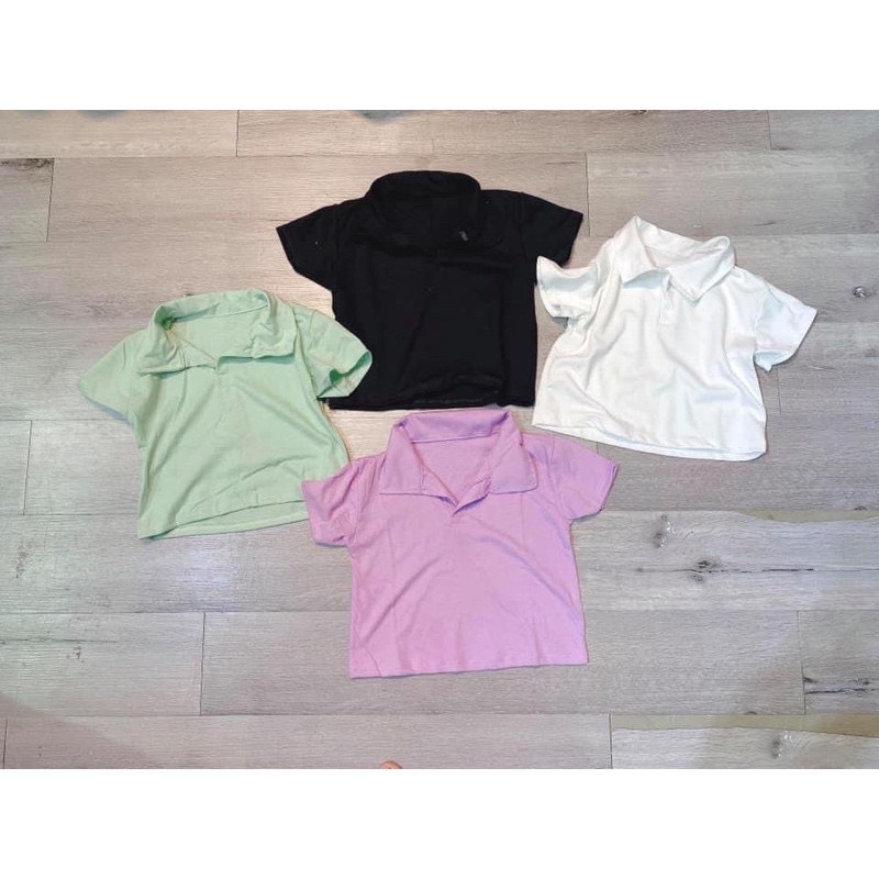 Áo croptop cổ đức chữ V cộc tay nữ - Thun body dáng ngắn, phông trơn kiểu basic cá tính ulzzang