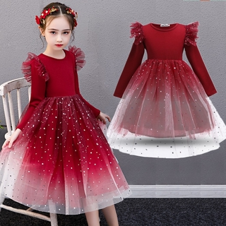 Đàm công chúa phong cách Giáng sinh đáng yêu hợp thời trang cho bé gái Children Girls New Years Clothing