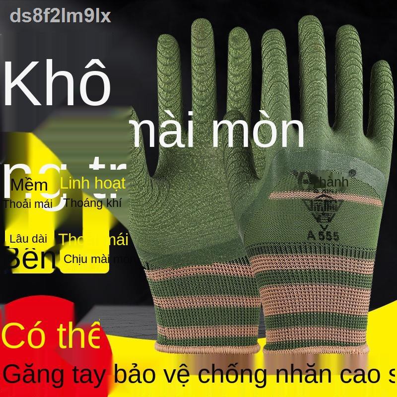 ∏Xốp cao su xịn, chống mài mòn, thoáng khí, trơn trượt, găng tay bảo hiểm lao động, công nhân gia cố trường, hộ nam nữ t