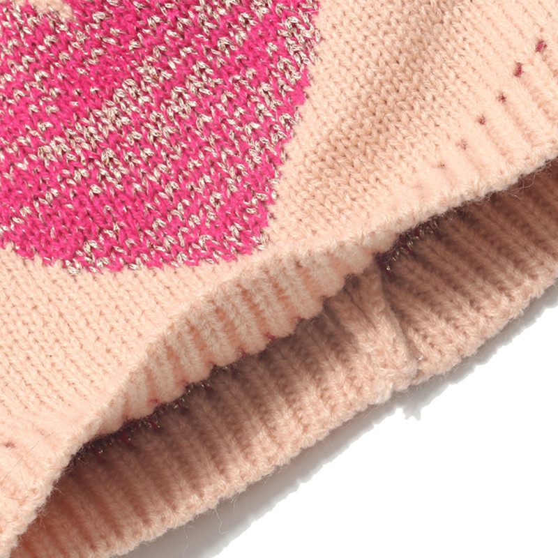 Mũ Len Beanie Dệt Kim Đính 2 Quả Bông Bảo Vệ Tai Thời Trang Thu Đông Cho Bé