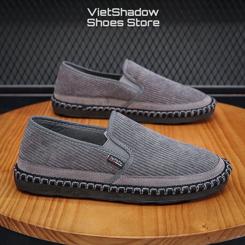 Giày slip on nam vải nhung mẫu mới Mùa Thu Đông 2022 - Mã SP 897