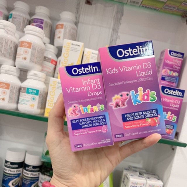 Siro VITAMIN D3 OSTELIN Dạng DROP 2,4ML/LIQUID 20ML ÚC Cho Bé
