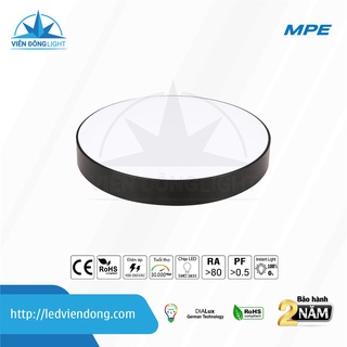 ĐÈN LED PANEL ỐP TRẦN TRÀN VIỀN TRÒN ĐEN - 32W/48W - MPE - SRDLB - AS TRẮNG/VÀNG/TRUNG TÍNH/ 3 CHẾ ĐỘ