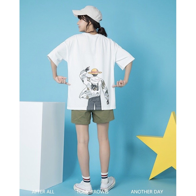 [CÓ ẢNH THẬT] Áo thun tay lỡ form rộng in họa tiết hoạt hình LUFFY - Unisex nam nữ đều mặc được | BigBuy360 - bigbuy360.vn