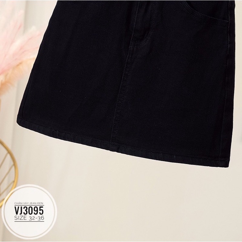 Bigsize chân váy jean đen VJ3095