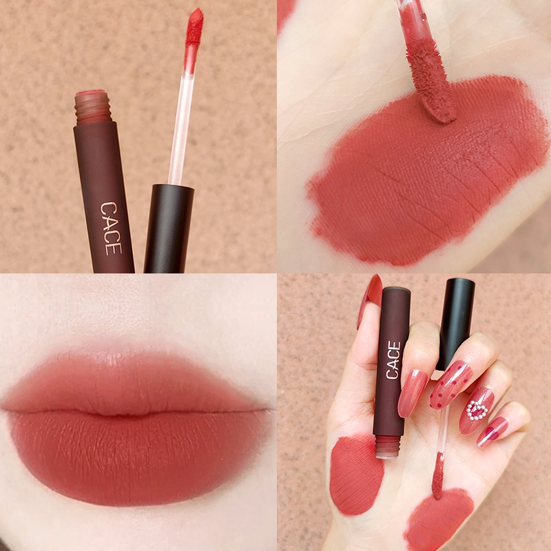 Set 4 son kem lì CACE mềm mịn hình trái tim làm quà tặng lễ tình nhân