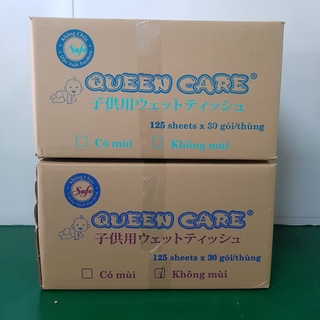 Khăn ướt em bé Queen Care dai mịn 125 tờ/1 gói