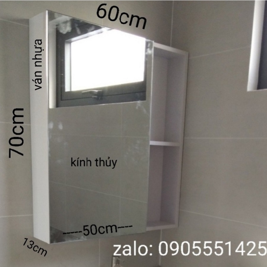 Tủ gương phòng tắm chống nước, nhựa PVC, bảo hành 2 năm
