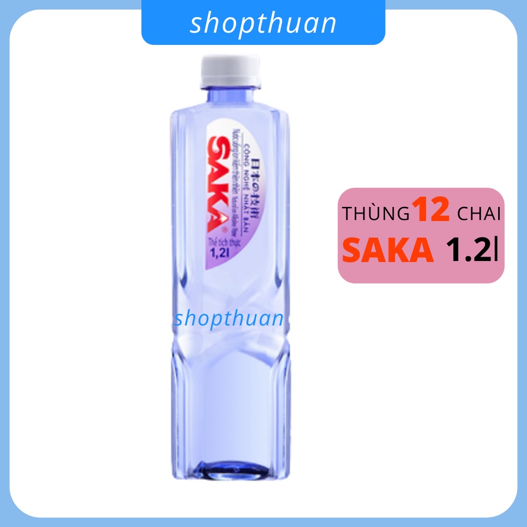 Nước Saka 1.2 lít ( thùng 12 chai ) - Nước uống ion kiềm thiên nhiên - HSD : 21/3/24