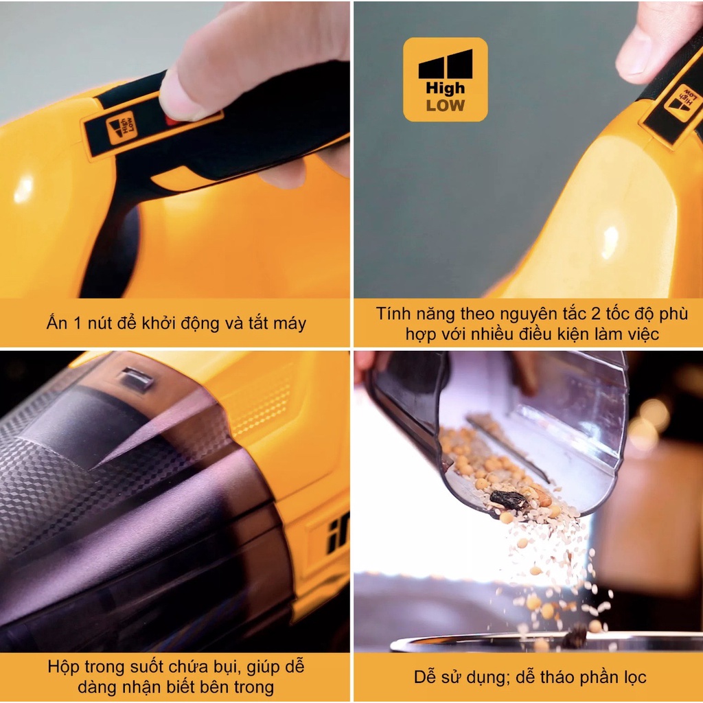 MÁY HÚT BỤI DÙNG PIN INGCO 20V CVLI2001