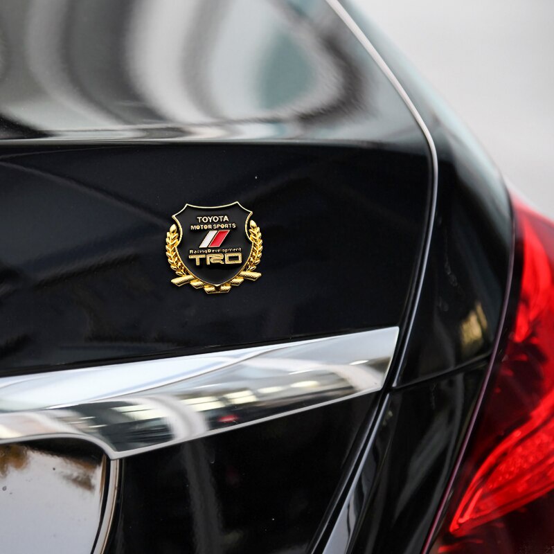 Bộ 2 Huy Hiệu Trang Trí Xe Hơi Bằng Kim Loại 3D Dành Cho Toyota TRD Rush Vios Yaris RAV4